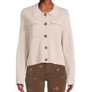 Saks Fifth Avenue Collared Merino Wool Cardigan M